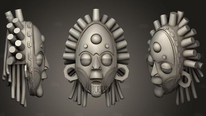 Voodoo Mask stl model for CNC